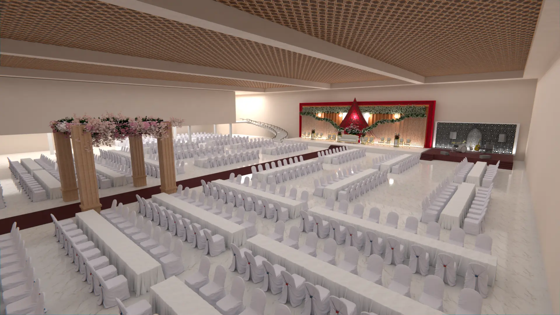 Ivory sunset wedding pavilion visualization